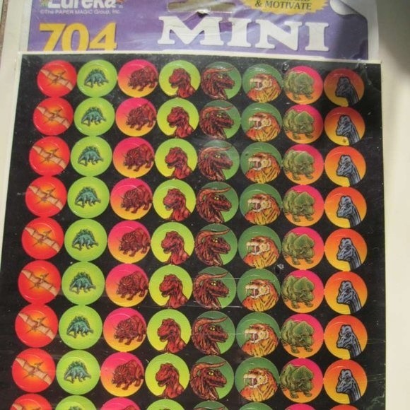 Eureka Paper Magic Group 704 Dinosaur Mini Motivational Stickers Older Product! - Picture 1 of 6